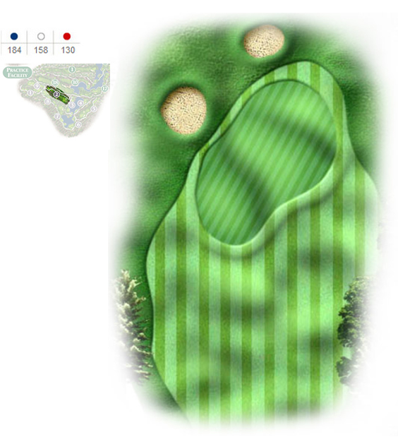 Mapa del hoyo 2 perteneciente al campo de 9 hoyos