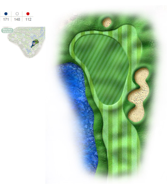 Mapa del hoyo 4 perteneciente al campo de 9 hoyos