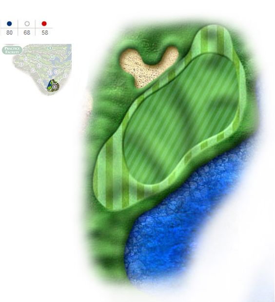 Mapa del hoyo 6 perteneciente al campo de 9 hoyos