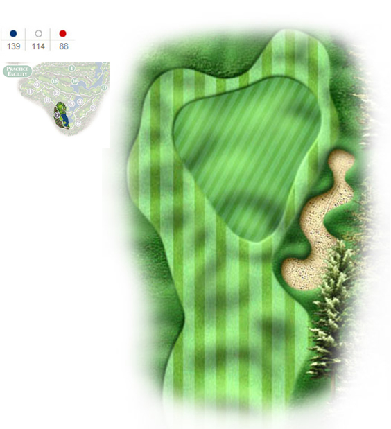Mapa del hoyo 7 perteneciente al campo de 9 hoyos