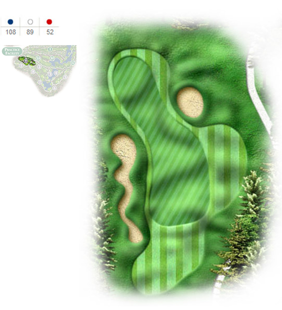 Mapa del hoyo 9 perteneciente al campo de 9 hoyos